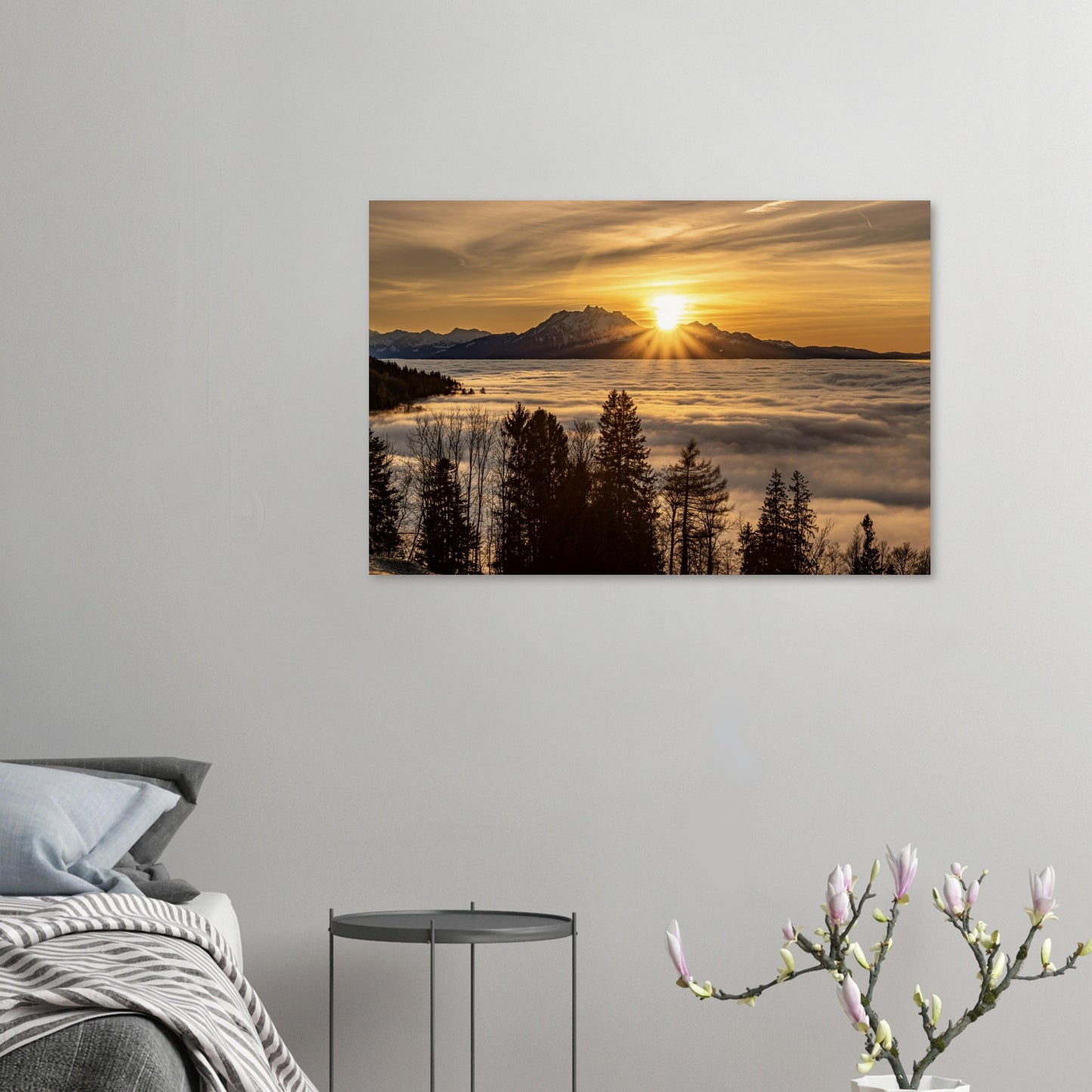 Nebelmeer Sonnenuntergang Premium Poster