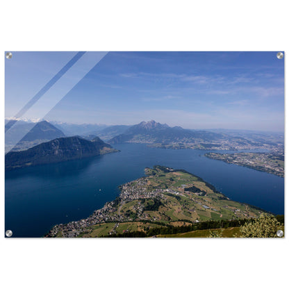 Acrylglasdruck Zentralschweiz: Atemberaubender Ausblick über den Vierwaldstättersee von der Rigi