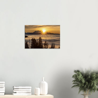 Nebelmeer Sonnenuntergang auf Leinwand