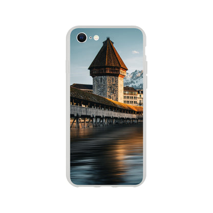 Chapel Bridge Lucerne and Pilatus – Dusk - Mobile Phone Case (Iphone &amp; Samsung)