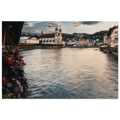 Golden evening over Lucerne - Premium Poster