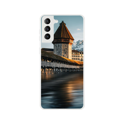 Chapel Bridge Lucerne and Pilatus – Dusk - Mobile Phone Case (Iphone &amp; Samsung)