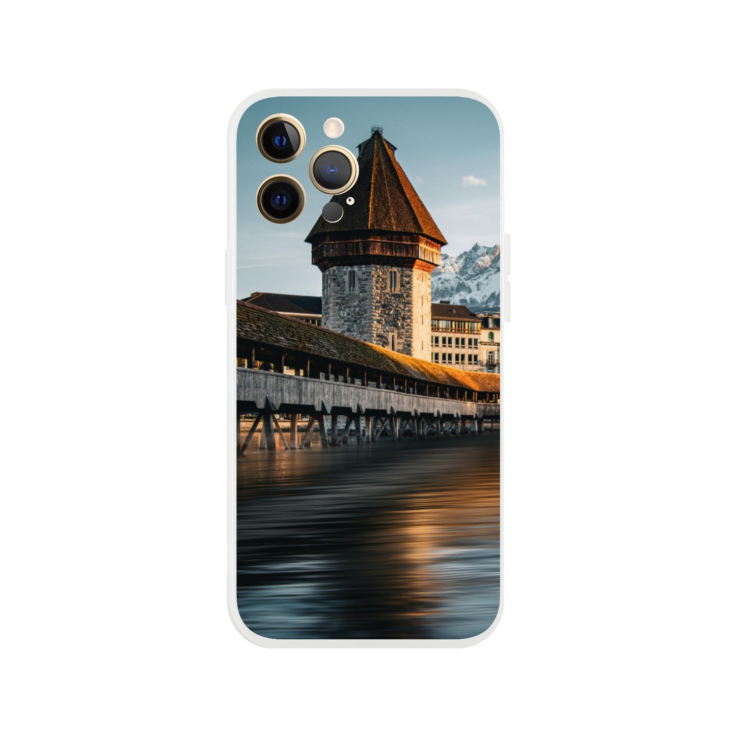 Chapel Bridge Lucerne and Pilatus – Dusk - Mobile Phone Case (Iphone &amp; Samsung)