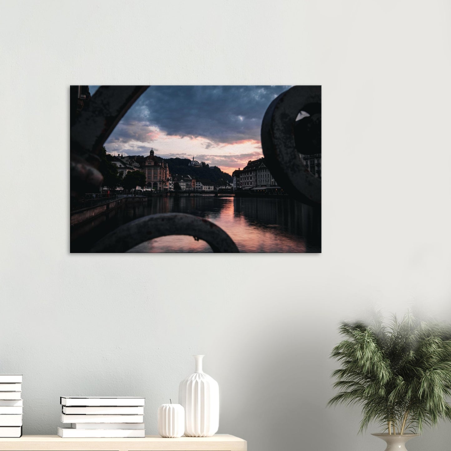 Sunset over Lucerne - canvas print in various sizes