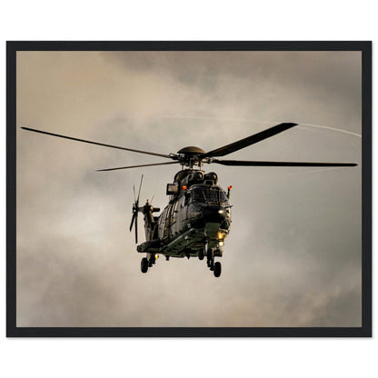 Super Puma - Poster on museum quality matte paper with wooden frame