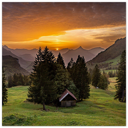 Sonnenuntergang auf der Ibergeregg - Premium Poster