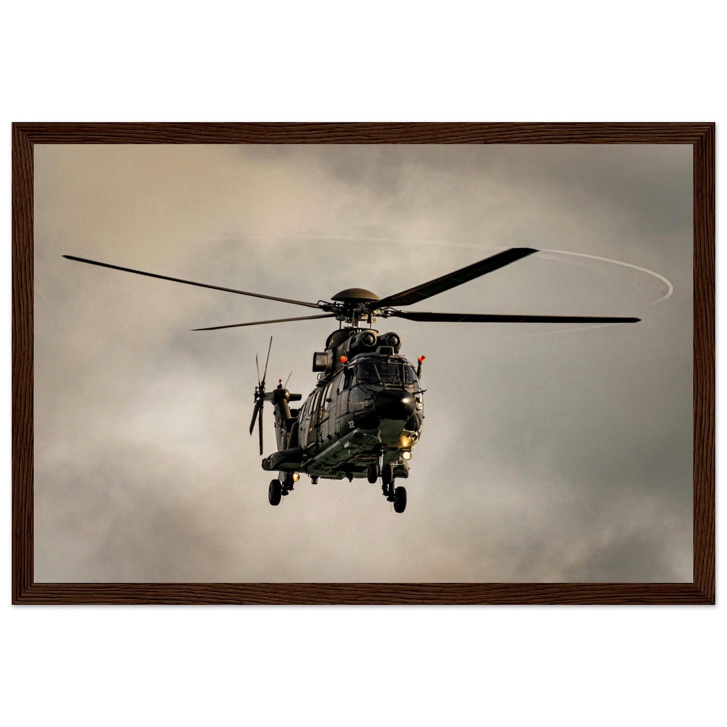 Super Puma - Poster on museum quality matte paper with wooden frame