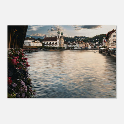 Golden evening over Lucerne - Premium Poster