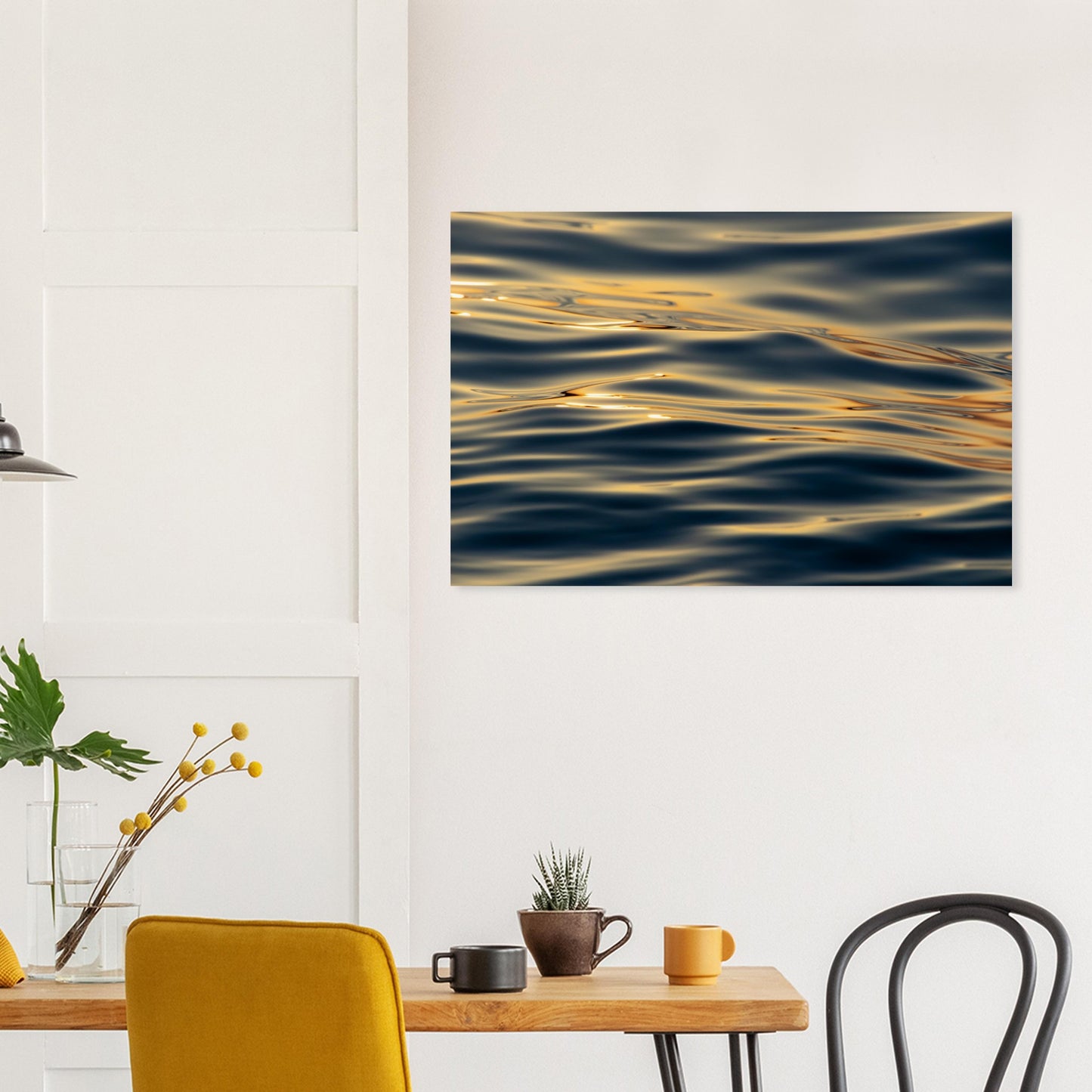 Glittering sea waves in the sunset - premium poster