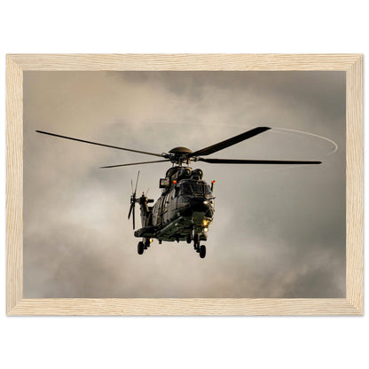 Super Puma - Poster on museum quality matte paper with wooden frame