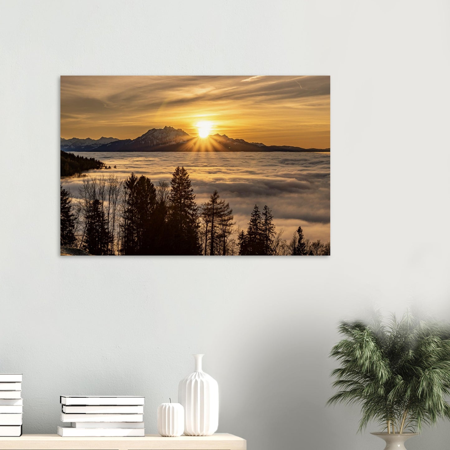 Nebelmeer Sonnenuntergang Premium Poster