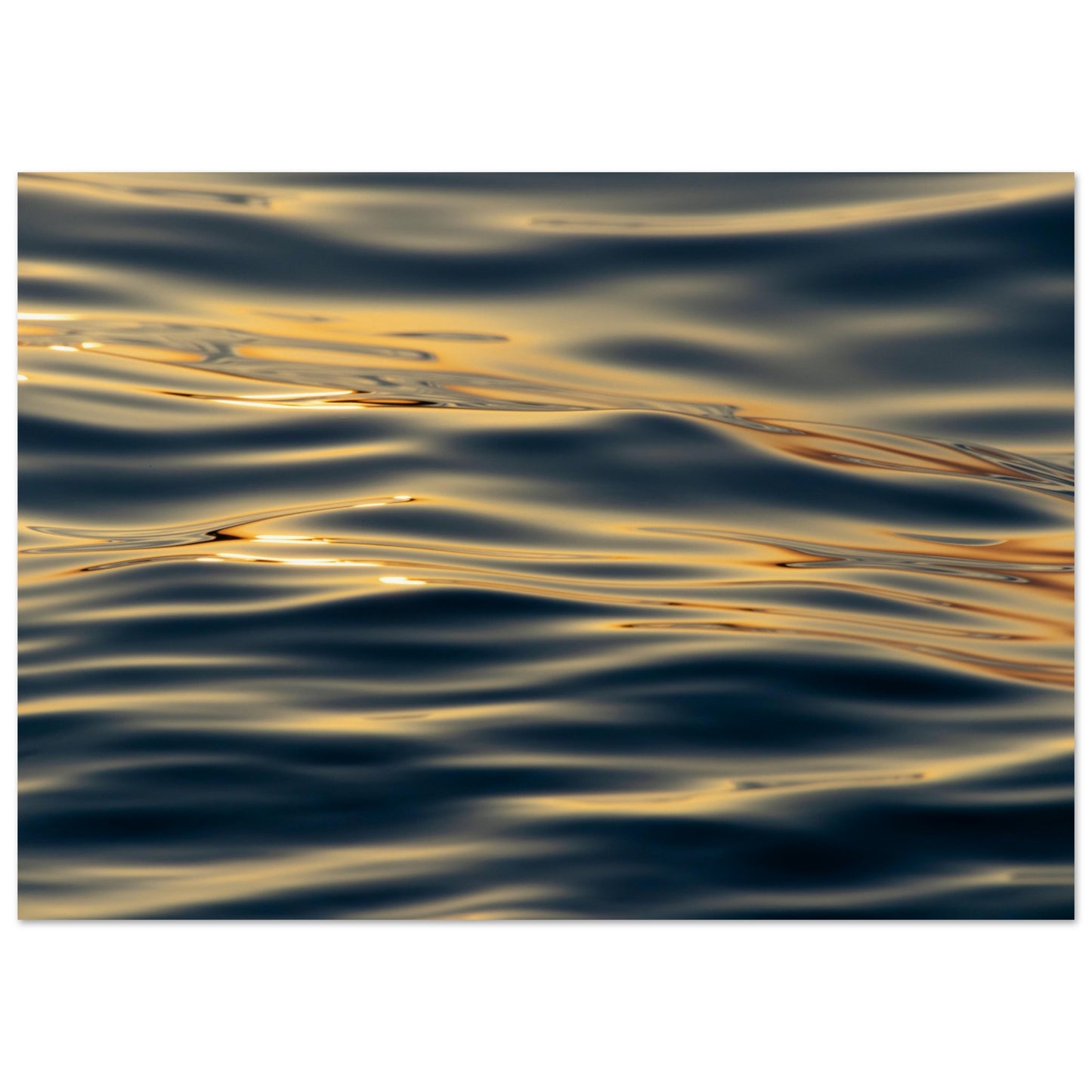 Glittering sea waves in the sunset - premium poster