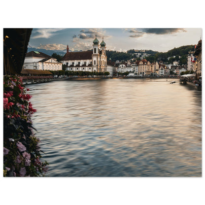 Goldener Abend über Luzern - Premium Poster