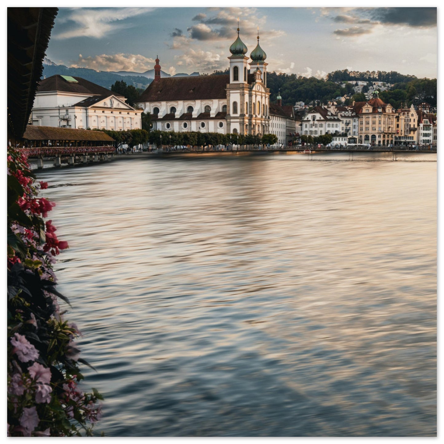 Goldener Abend über Luzern - Premium Poster