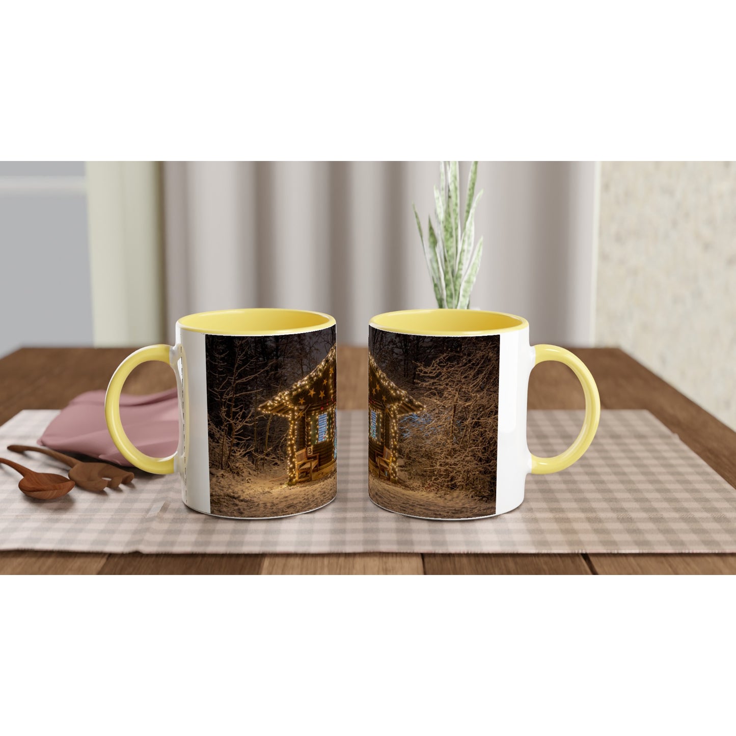 Dreamy Cottage in Advent Ceramic Mug - Various Colors