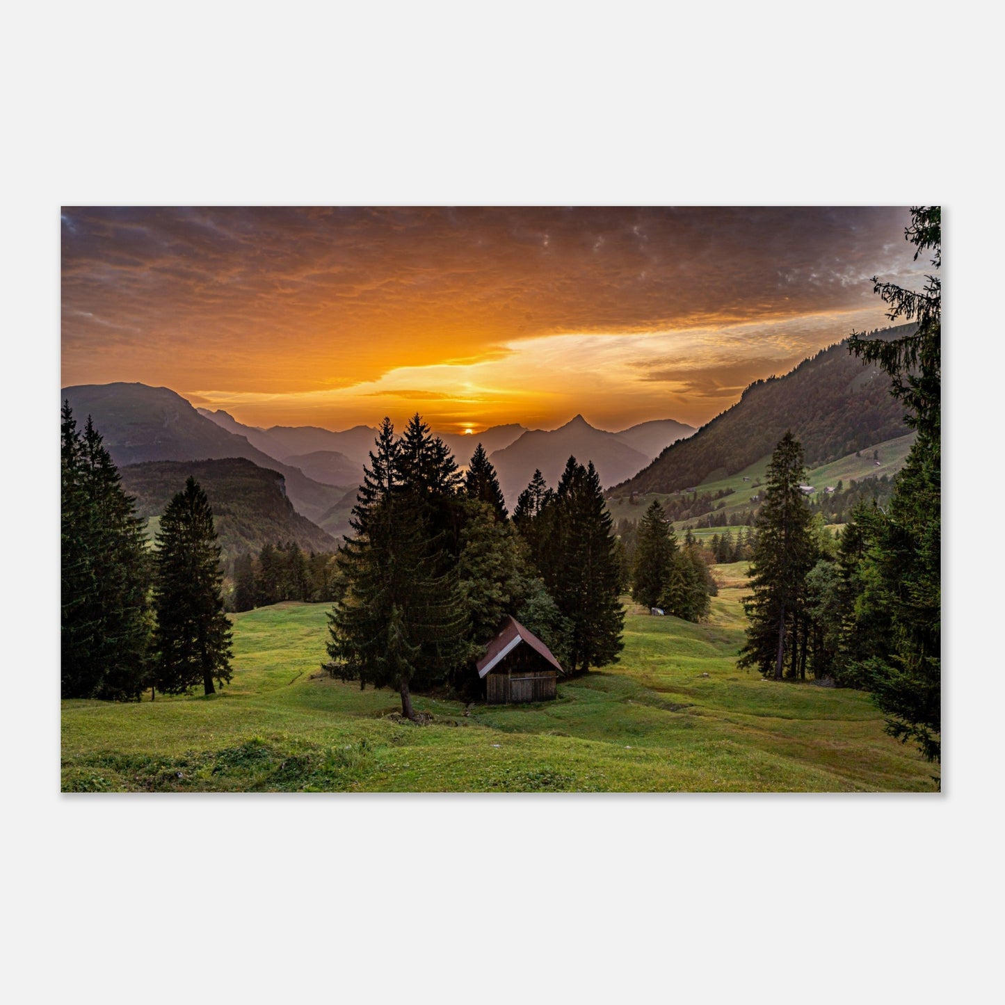 Sonnenuntergang auf der Ibergeregg - Premium Poster