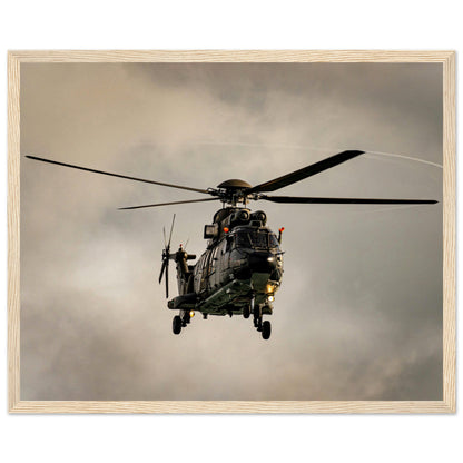 Super Puma - Poster on museum quality matte paper with wooden frame