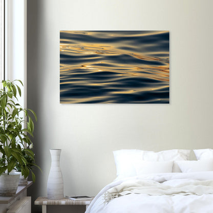 Glittering sea waves in the sunset - premium poster