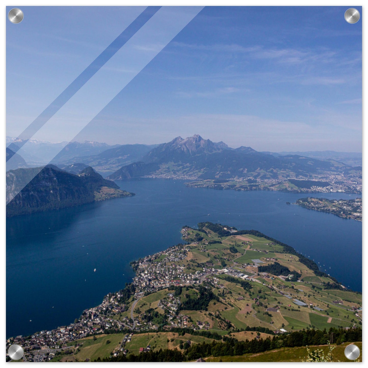 Acrylglasdruck Zentralschweiz: Atemberaubender Ausblick über den Vierwaldstättersee von der Rigi