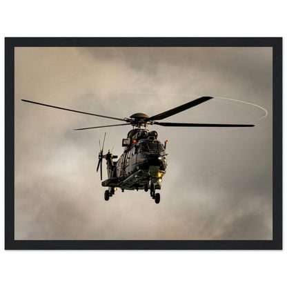 Super Puma - Poster on museum quality matte paper with wooden frame