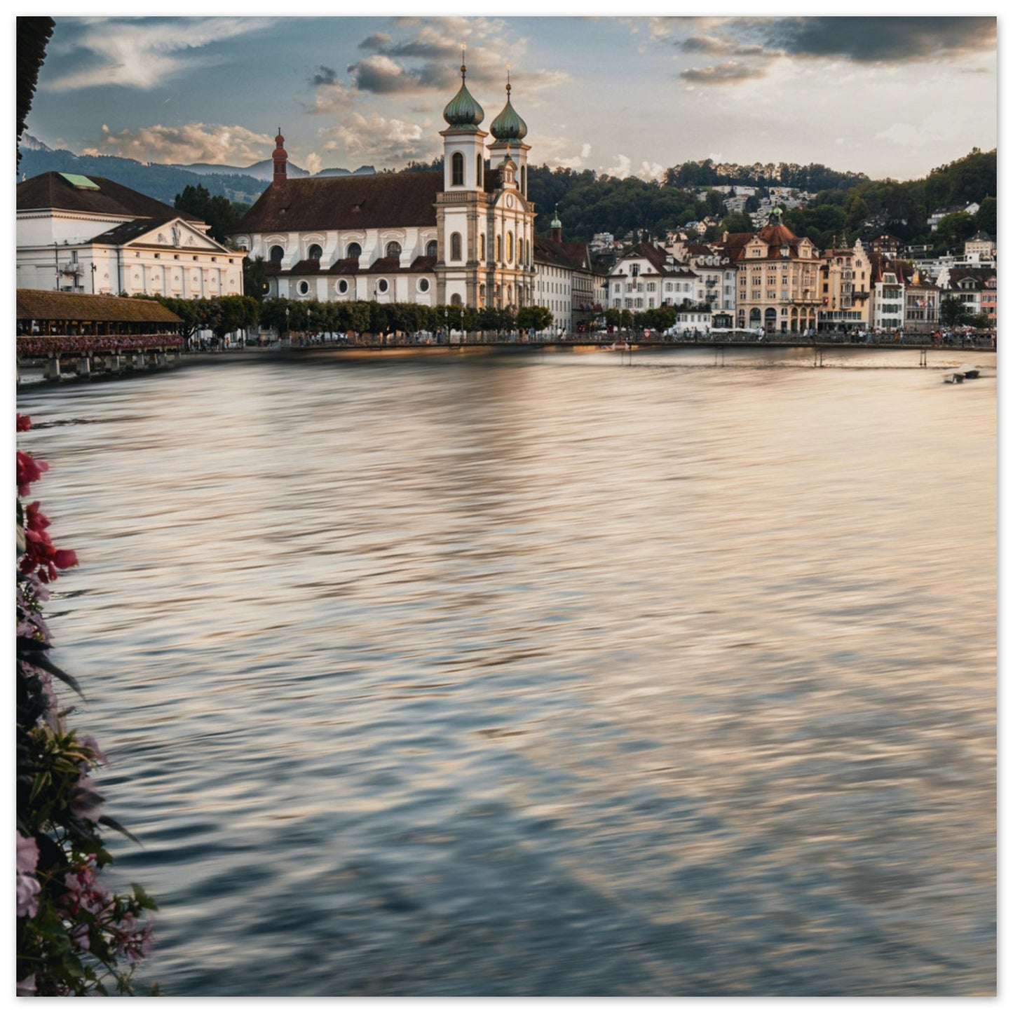 Goldener Abend über Luzern - Premium Poster