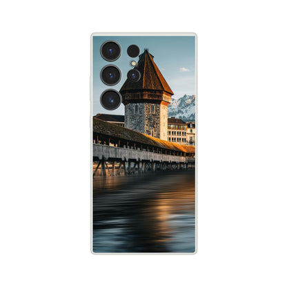 Chapel Bridge Lucerne and Pilatus – Dusk - Mobile Phone Case (Iphone &amp; Samsung)