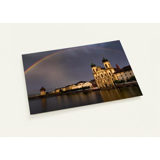 Rainbow over Lucerne - set of 10 greeting cards with envelopes