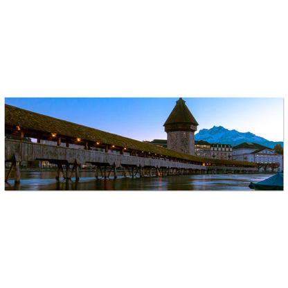 Chapel Bridge Lucerne &amp; Snowy Pilatus Forex Print