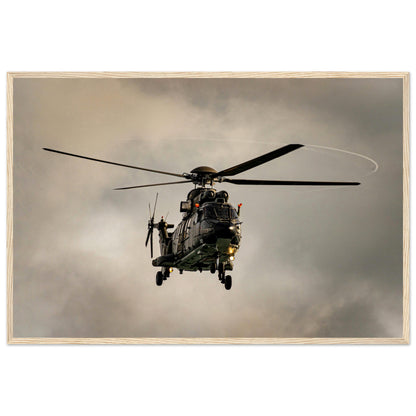 Super Puma - Poster on museum quality matte paper with wooden frame