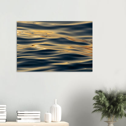 Glittering sea waves in the sunset - premium poster