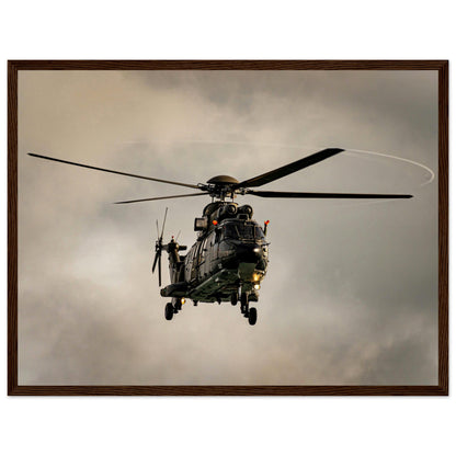 Super Puma - Poster on museum quality matte paper with wooden frame