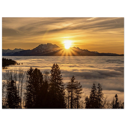 Nebelmeer Sonnenuntergang Premium Poster