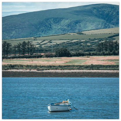 Lonely rowing boat on the sea - premium poster