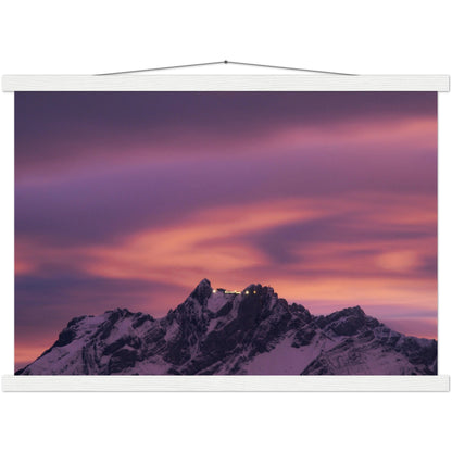 Pilatus in the evening light premium poster with wooden strips