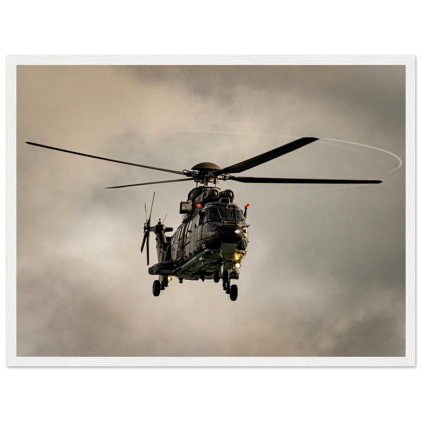 Super Puma - Poster on museum quality matte paper with wooden frame