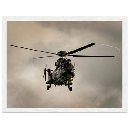 Super Puma - Poster on museum quality matte paper with wooden frame