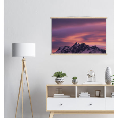 Pilatus in the evening light premium poster with wooden strips