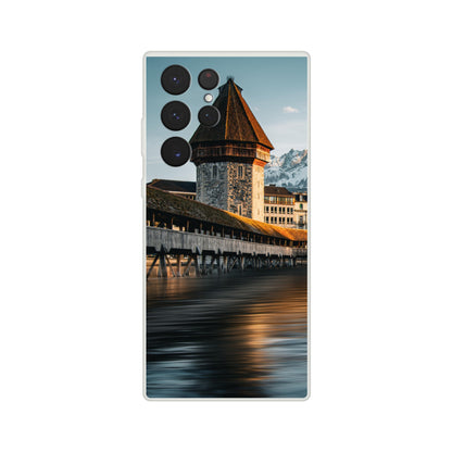 Chapel Bridge Lucerne and Pilatus – Dusk - Mobile Phone Case (Iphone &amp; Samsung)