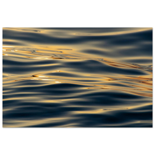 Glittering sea waves in the sunset - premium poster