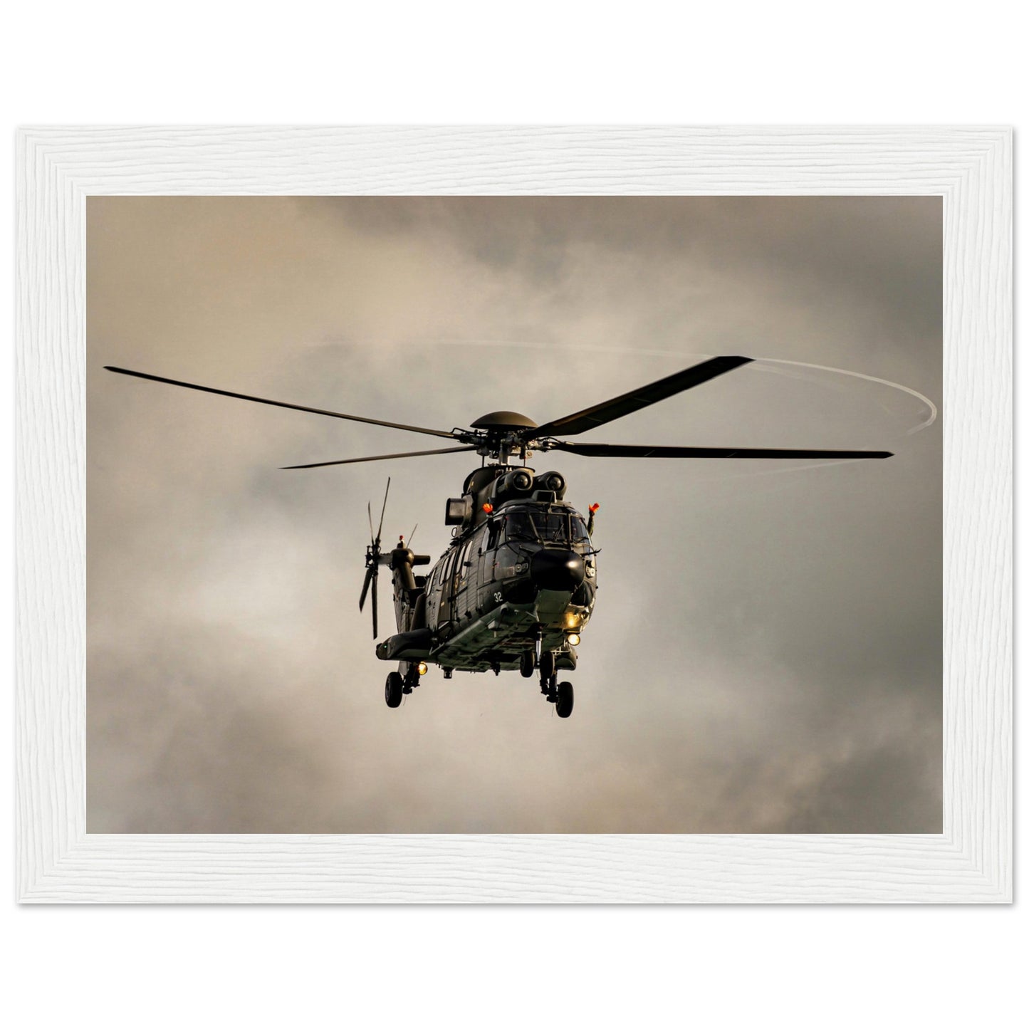 Super Puma - Poster on museum quality matte paper with wooden frame