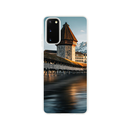 Chapel Bridge Lucerne and Pilatus – Dusk - Mobile Phone Case (Iphone &amp; Samsung)