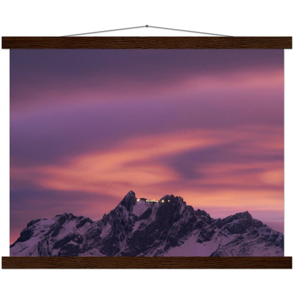 Pilatus in the evening light premium poster with wooden strips