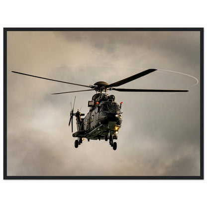 Super Puma - Poster on museum quality matte paper with wooden frame