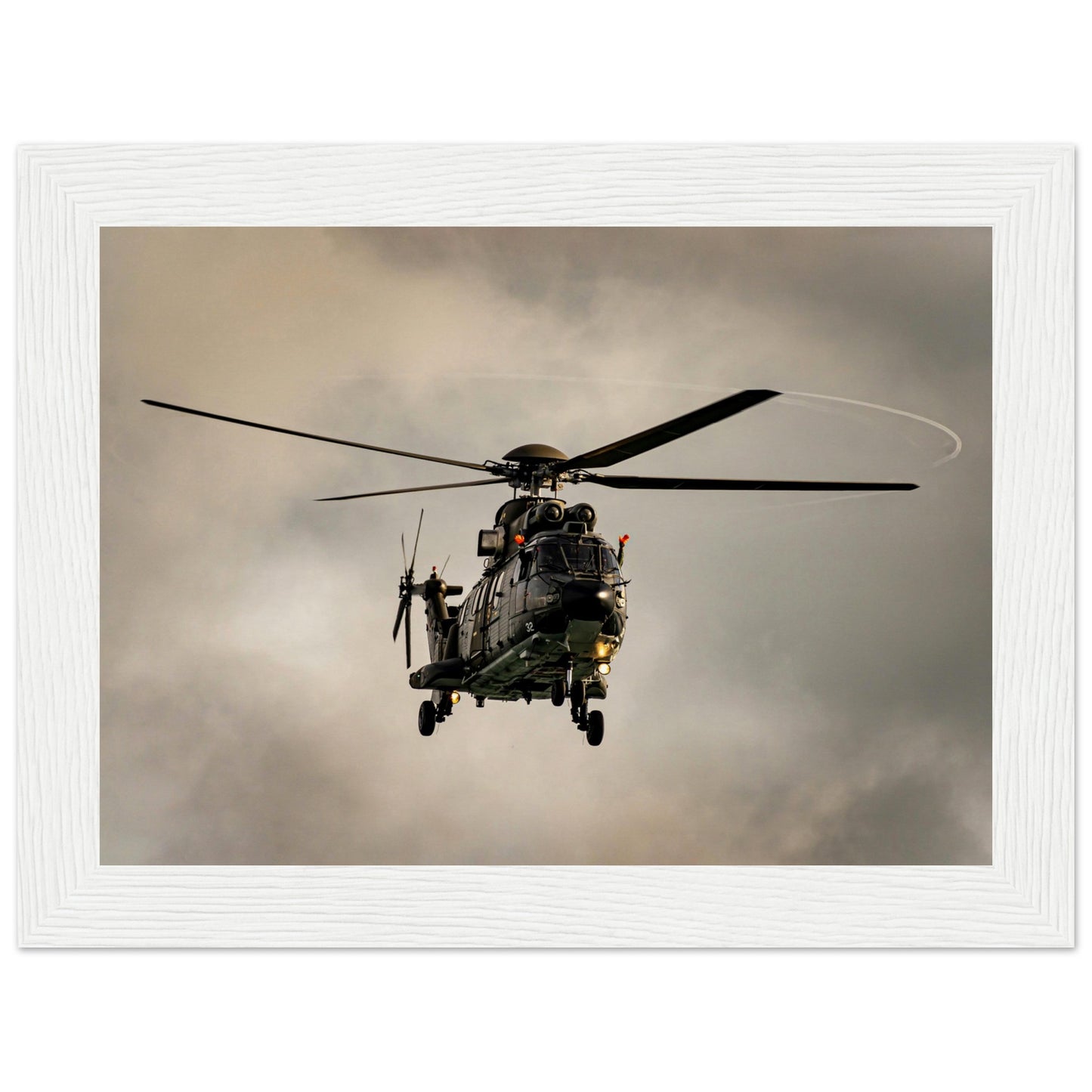 Super Puma - Poster on museum quality matte paper with wooden frame