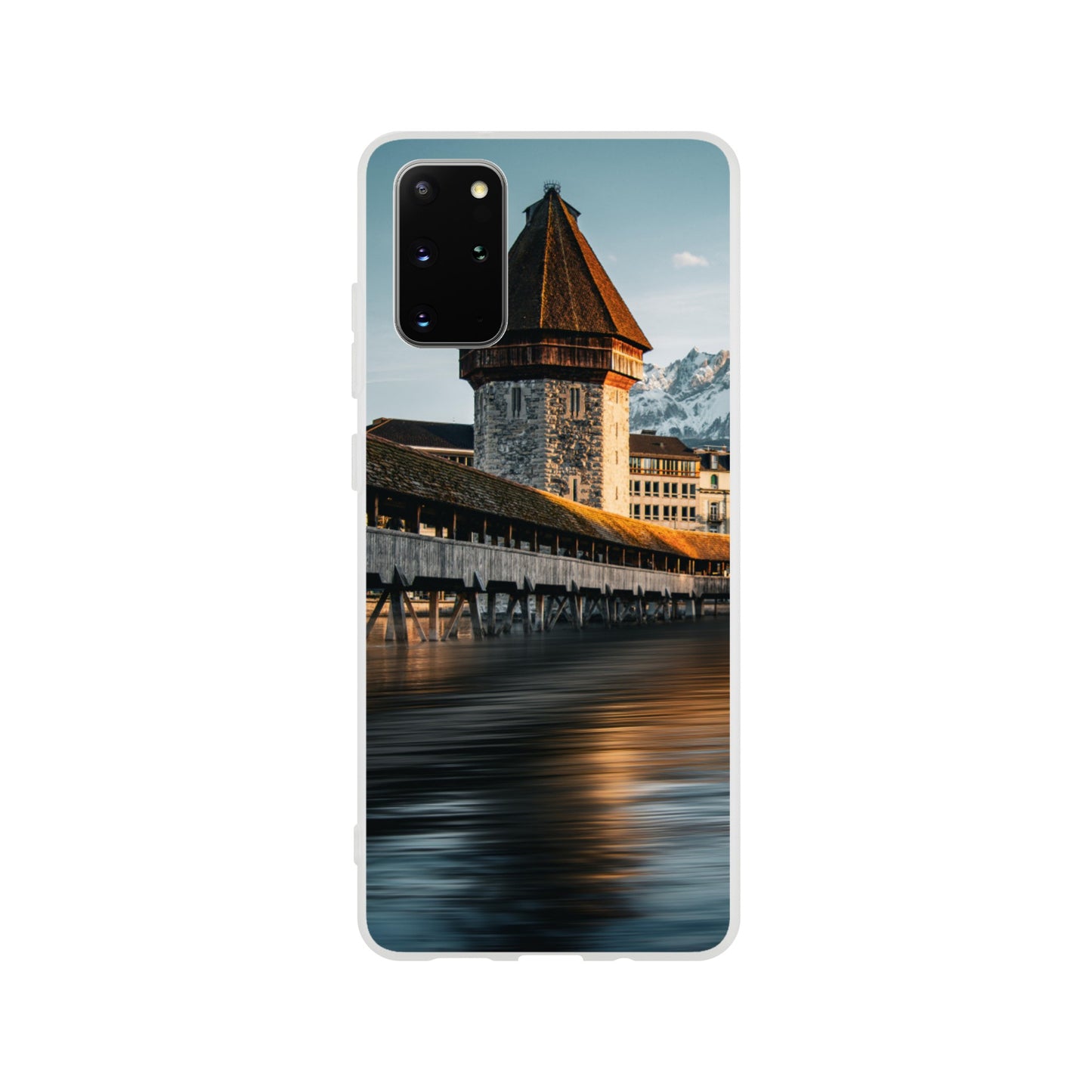 Chapel Bridge Lucerne and Pilatus – Dusk - Mobile Phone Case (Iphone &amp; Samsung)