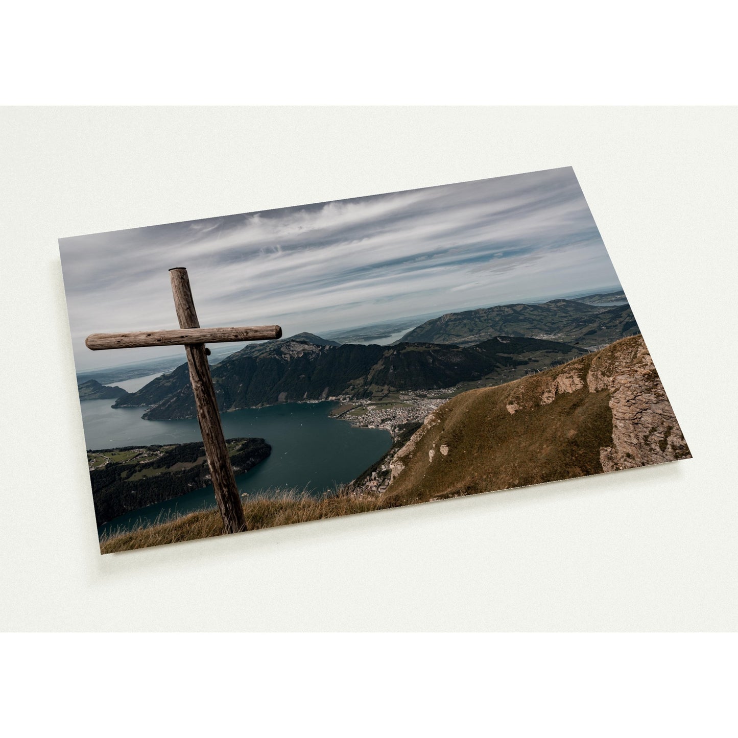 Breathtaking view from Fronalpstock greeting card set with 10 cards (2-sided, with envelopes)