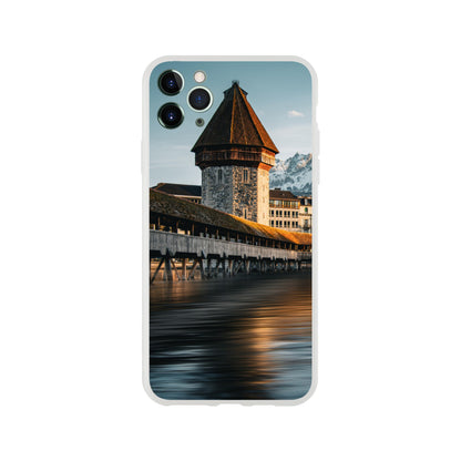 Chapel Bridge Lucerne and Pilatus – Dusk - Mobile Phone Case (Iphone &amp; Samsung)