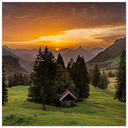 Sonnenuntergang auf der Ibergeregg - Premium Poster