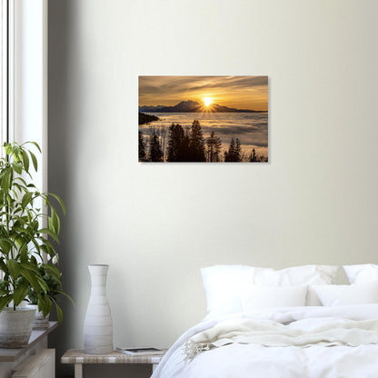 Sea of ​​fog sunset as a forex print