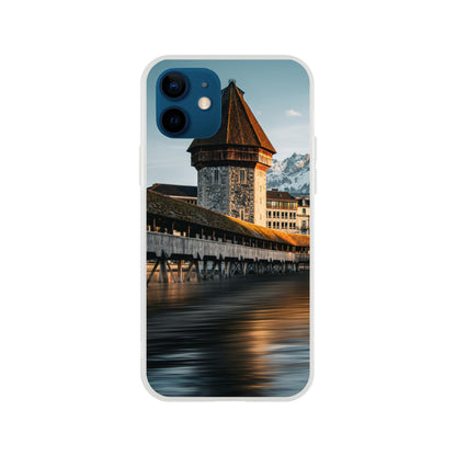Chapel Bridge Lucerne and Pilatus – Dusk - Mobile Phone Case (Iphone &amp; Samsung)